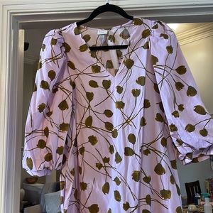 A New Day Pink and Olive Midi Dress